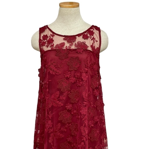 SIGNATURE ROBBIE BEE Dress NWT Red Lace Shift Size Small Petite SP - Picture 2 of 13